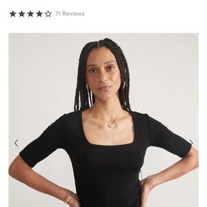 Lexi Rib Square Neck Cropped Top, Size M